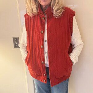 LORO PIANA 100% CASHMERE VEST IN PUMPKIN